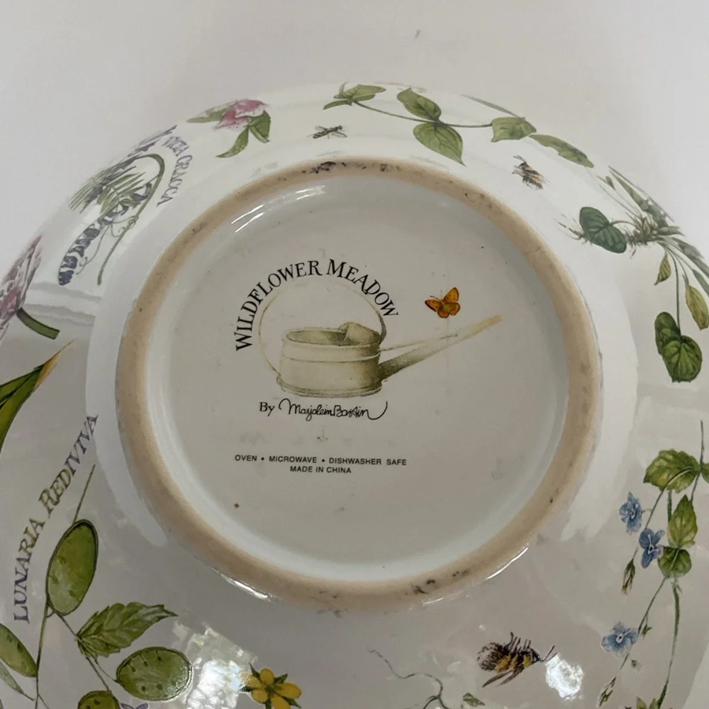 Vintage Hallmark Marjolein Bastin Wildflower Meadow Nesting Mixing Bowl 9”